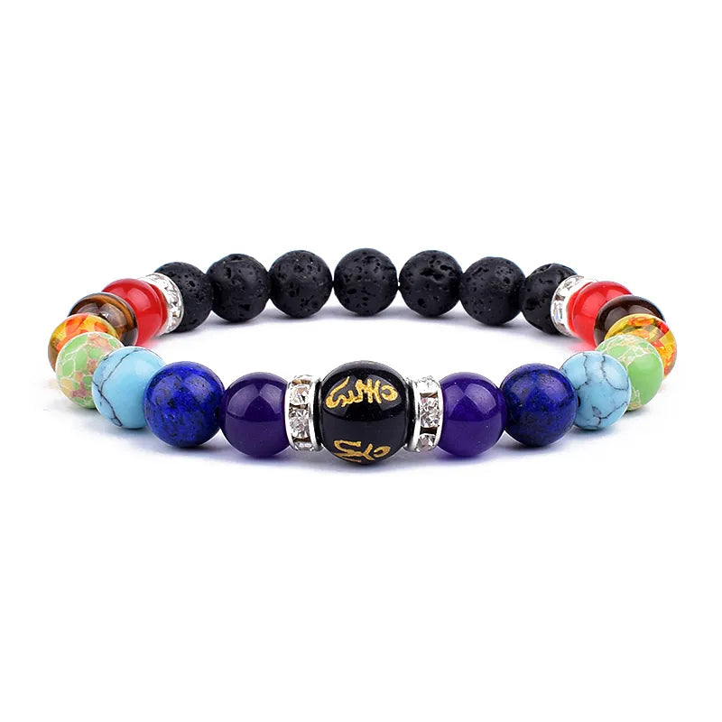 Serenity Stones: Natural Lava & Crystal Chakra Bracelets for Men & Women