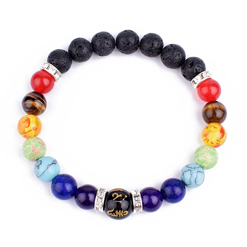 Serenity Stones: Natural Lava & Crystal Chakra Bracelets for Men & Women
