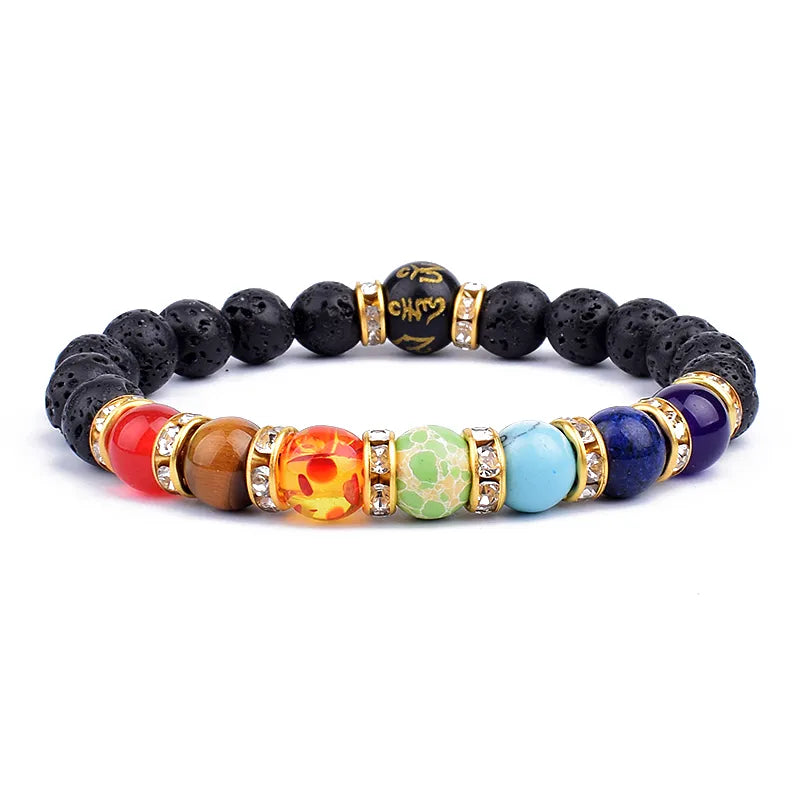 Serenity Stones: Natural Lava & Crystal Chakra Bracelets for Men & Women