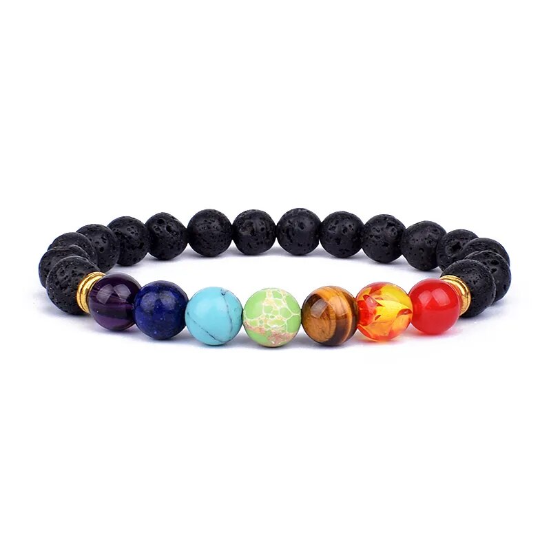 Serenity Stones: Natural Lava & Crystal Chakra Bracelets for Men & Women