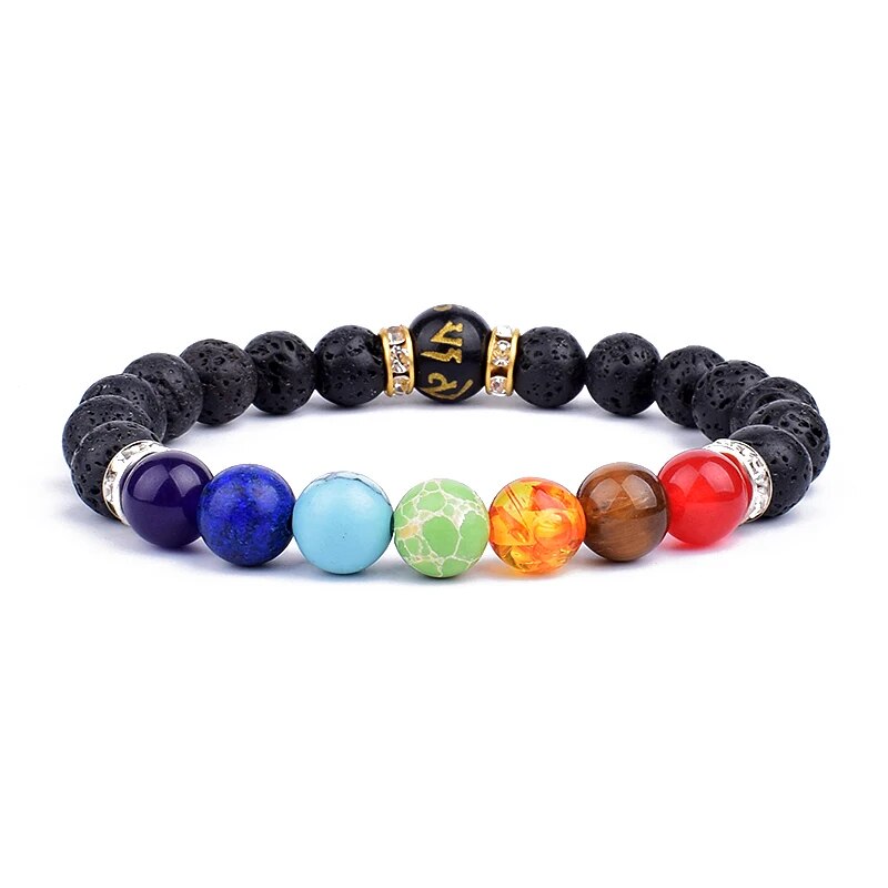 Serenity Stones: Natural Lava & Crystal Chakra Bracelets for Men & Women