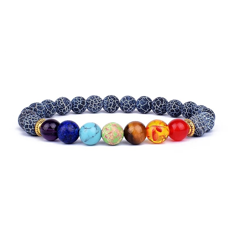 Serenity Stones: Natural Lava & Crystal Chakra Bracelets for Men & Women
