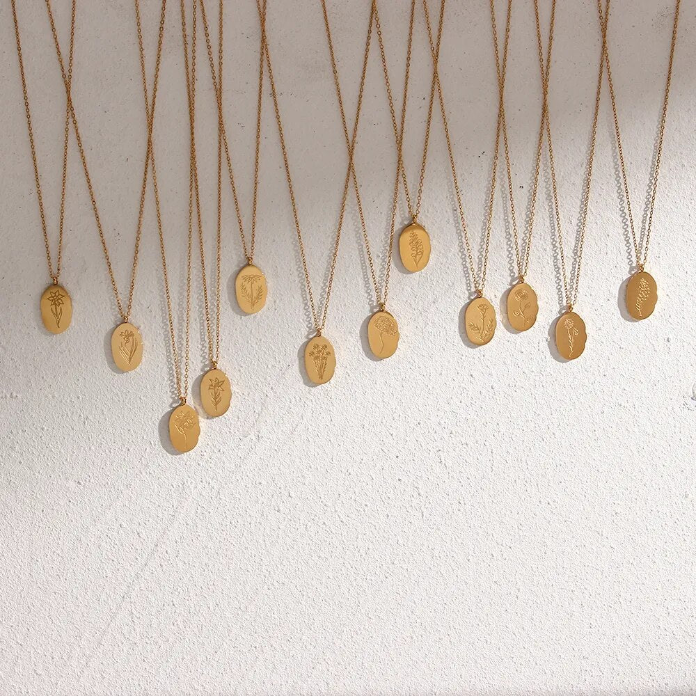 Golden Petals and Birth Month Charm: The Ultimate Flower Necklace