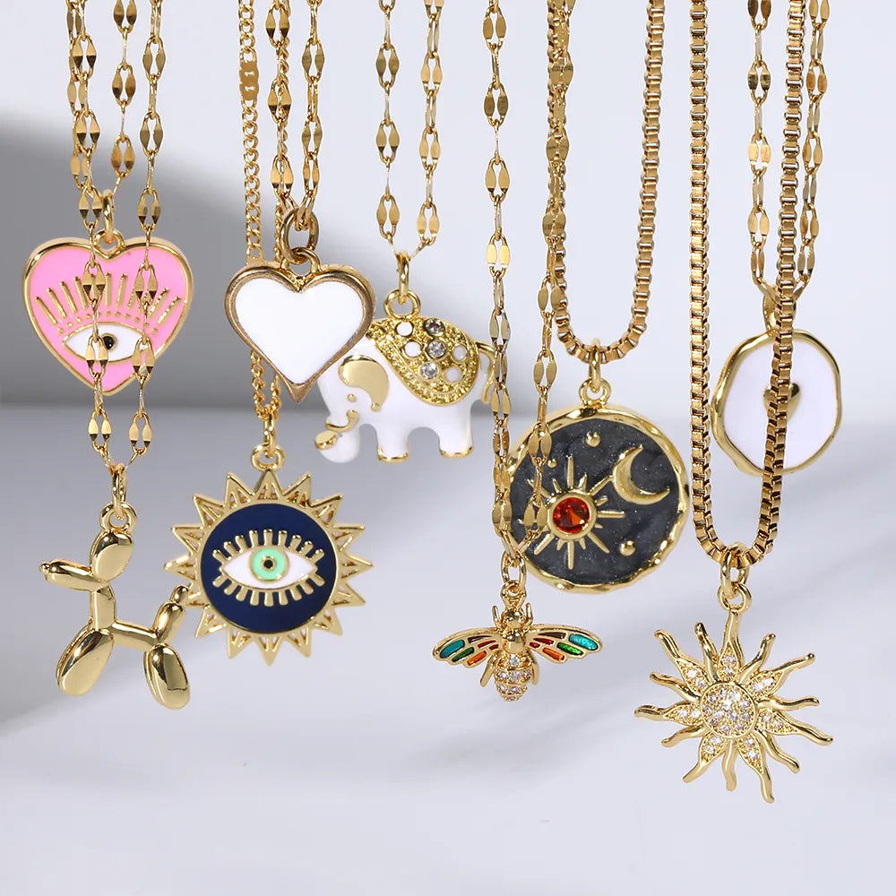 Mystic Medley: Gold-Plated Symbolic Heart Necklace