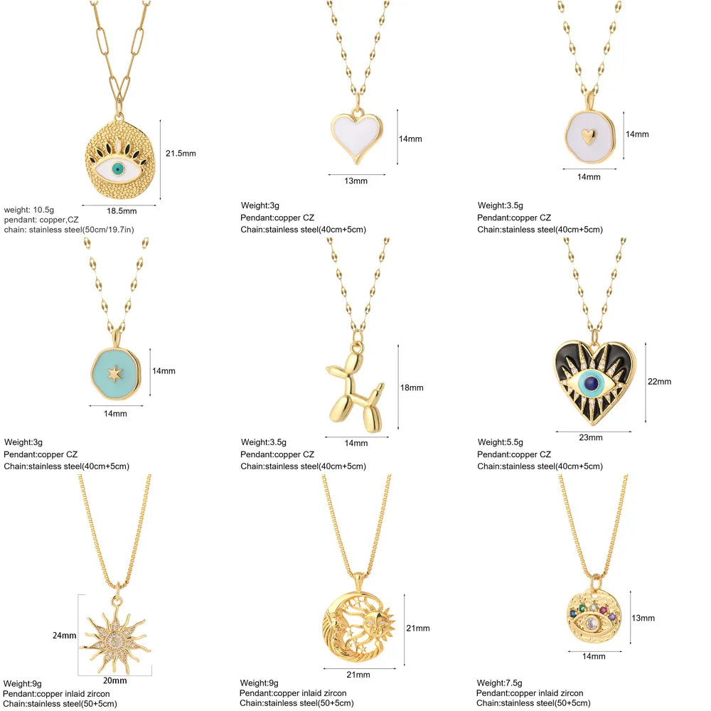 Mystic Medley: Gold-Plated Symbolic Heart Necklace