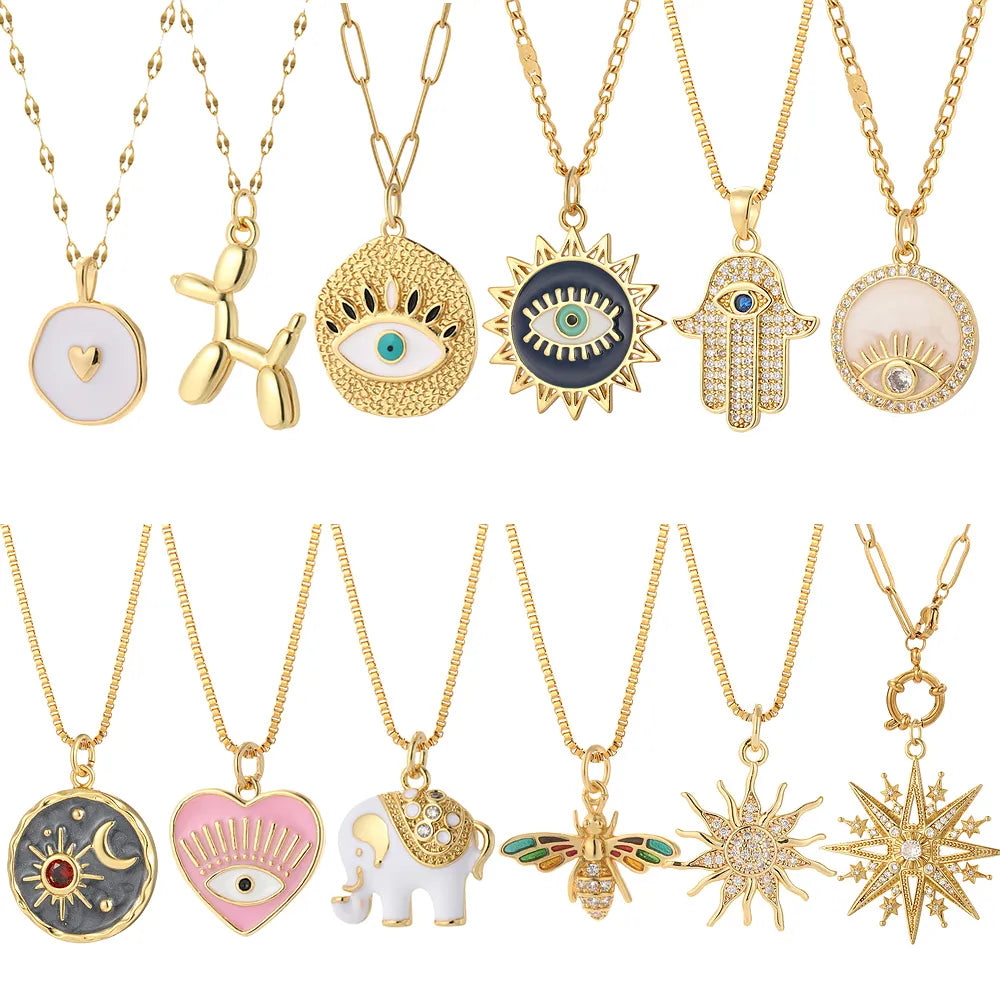 Mystic Medley: Gold-Plated Symbolic Heart Necklace