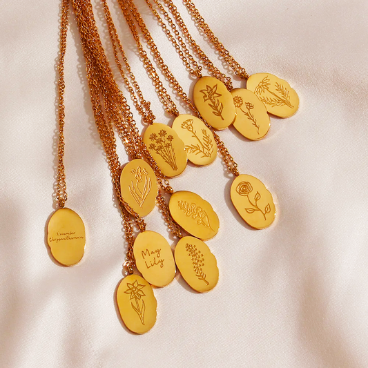 Golden Petals and Birth Month Charm: The Ultimate Flower Necklace